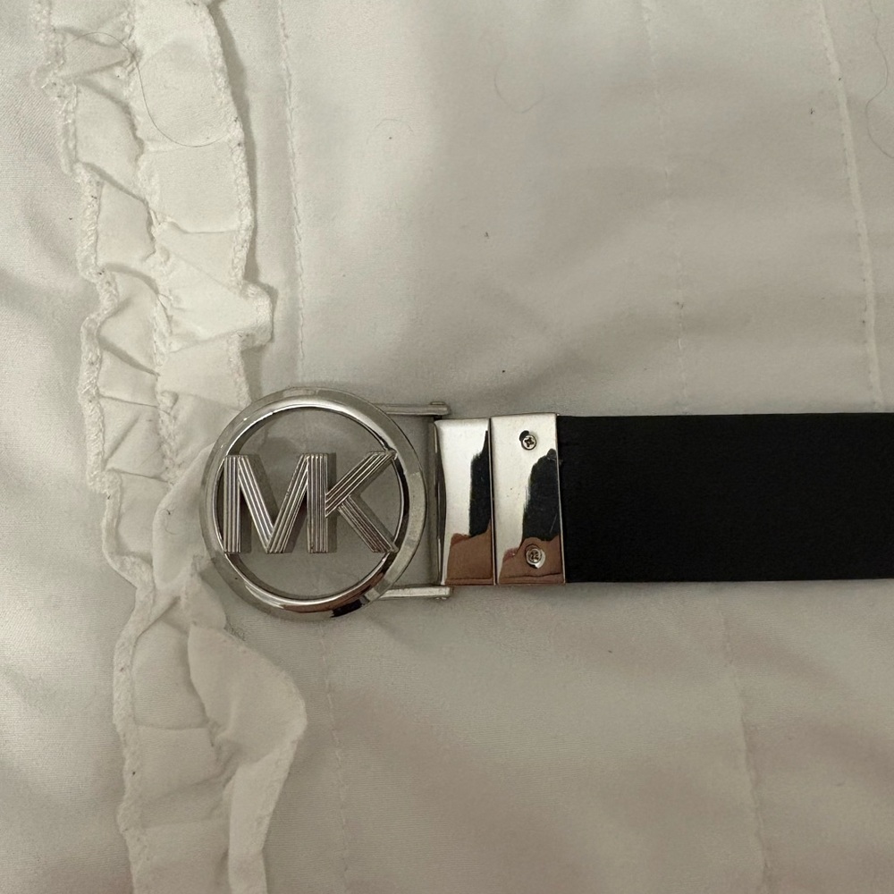Michael Kors Black Belt with Silver Buckle